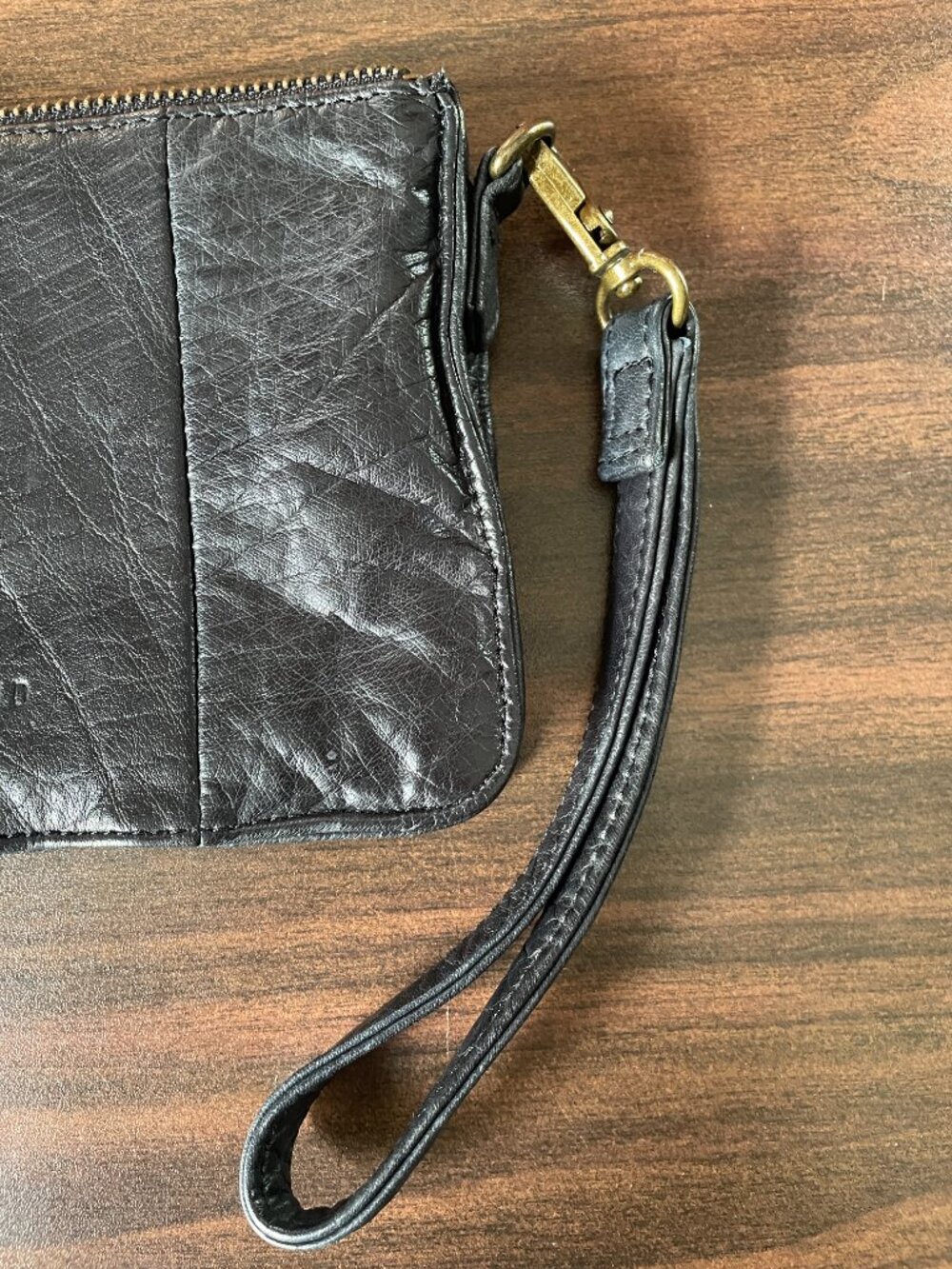 Day & Mood Anthropologie Anni Clutch — Black Genuine Leather Wristlet - Picture 5 of 12